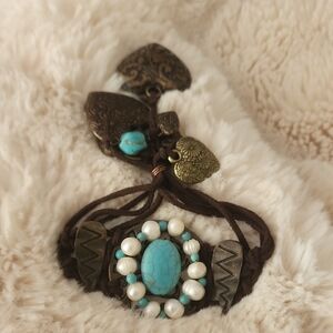 Bracelet Navajo Turquoise Fresh Water Pearl